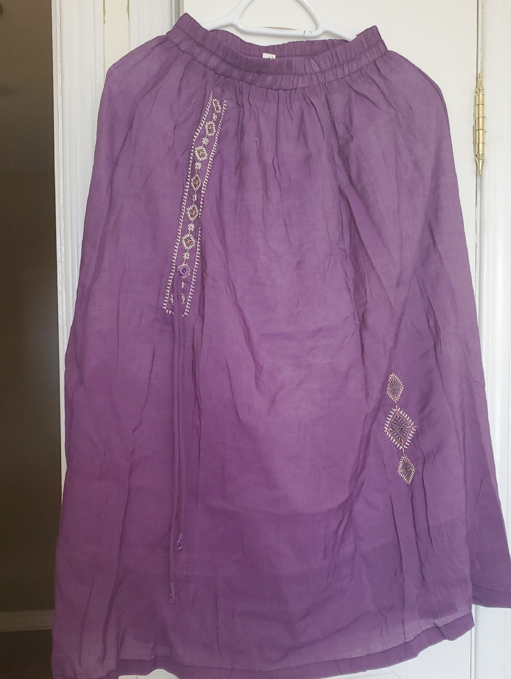 Purple Women's Boho Midi Skirt